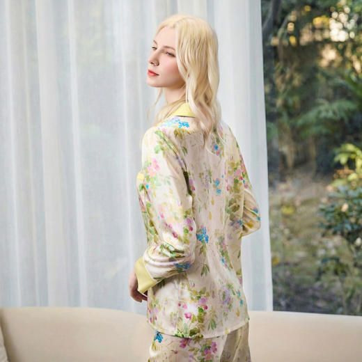Solo seta22姆米女士真丝花卉印花睡衣套装桑蚕丝家居服2026春夏 商品图4