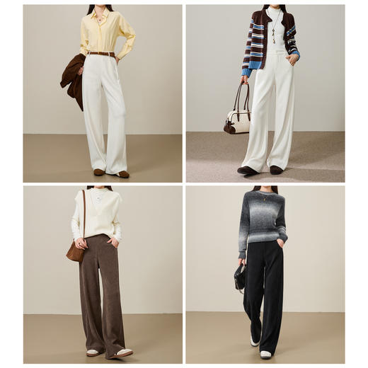 【复古-灯芯绒-香蕉裤】逸阳春款高腰显瘦直筒休闲阔腿糯米裤8114 商品图5