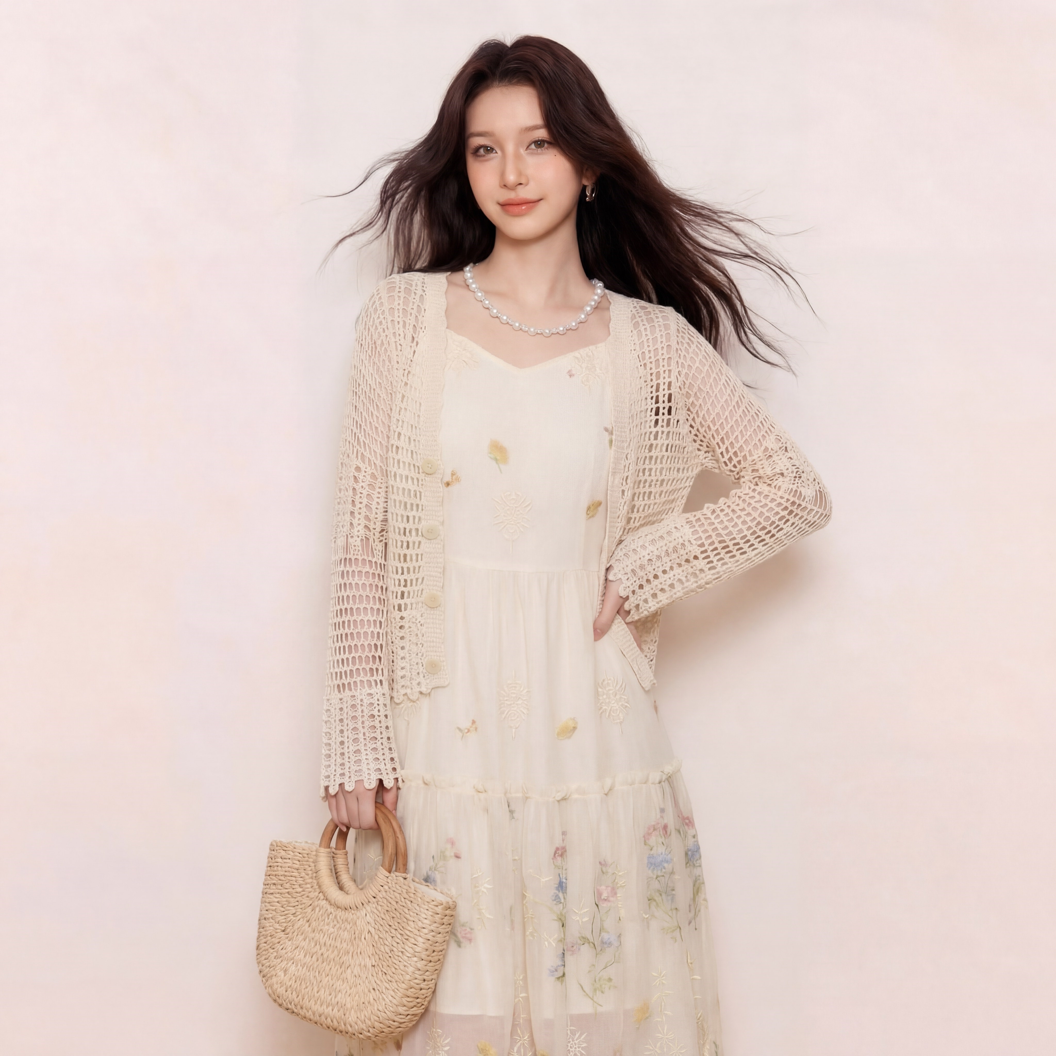 奢姿大码女装2026夏季减龄镂空设计V领针织衫胖妹妹时尚百搭上衣9962354663