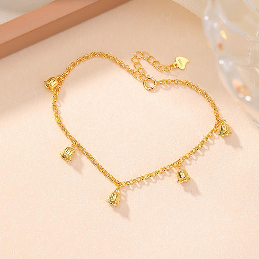 【铃兰之夏】S925纯银镀金铃兰花手链【CW-SL11983】 商品图1