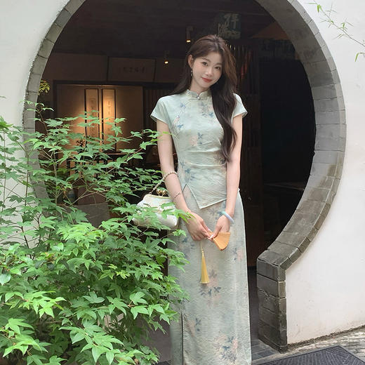 西遇青云禅意新中式套装女2026年夏季新款盘扣上衣配半身裙两件套SS060212 商品图1