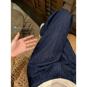 <曾小咸推荐>韩系设计感高腰牛仔裤长裤【预售款，预计3-15天！！】