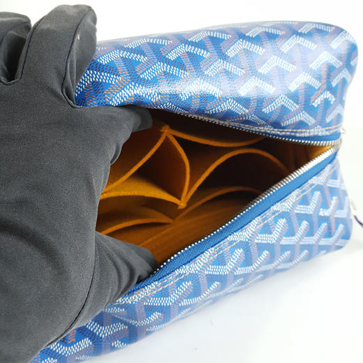 【95新】GOYARD戈雅蓝色老花Bowling 25洗漱包化妆包饭盒包中性款140326NJS18 商品图8