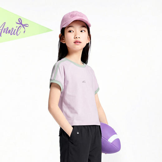 女童圆领短袖针织衫夏季新款安奈儿童装EG621799 商品图2