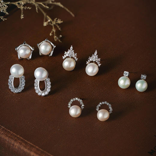 🔥热卖珍珠耳钉耳夹礼盒 Manreya玛芮雅淡水珍珠耳钉&耳夹一周珍珠耳钉礼盒，一周不重样，有耳洞没耳洞都可以佩戴 商品图2