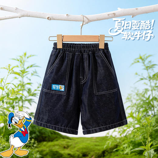 迪士尼米奇夏季男童轻薄深牛仔蓝牛仔七分裤ZD2FK006 商品图4
