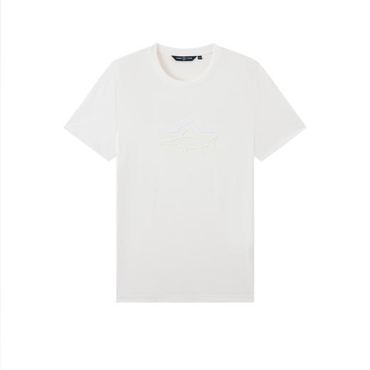 德鲨鲨鱼白色短袖圆领T恤男青年2026夏新款休闲百搭上衣男打底衫 商品图3