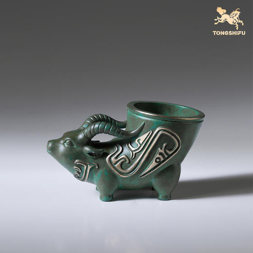 铜师傅 陕西历史博物馆系列《镶金兽首玛瑙杯铜摆件》青铜摆件 商品图2