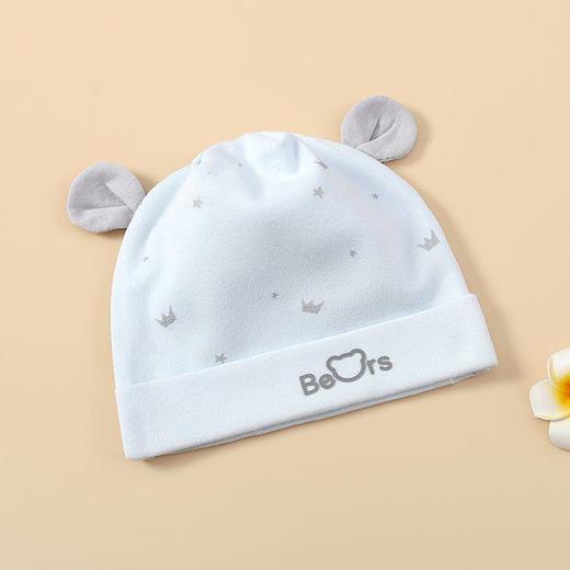 宝宝0-3个月新生婴儿无骨帽子四季款纯棉男女双层夏季胎帽囟门帽 商品图3