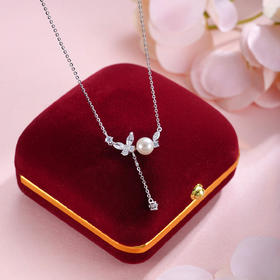 子佩集【蝶染清辉】S925银套链【YL-7574101】蝴蝶锆石珍珠项链2509