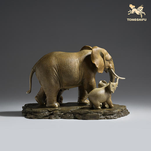 铜师傅《生生不息》吉象大象铜摆件 客厅装饰品乔迁新居开业礼物 商品图1