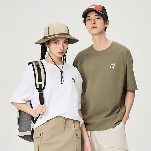 热卖！百搭无敌！【加购3件到手99元，单拍不发货】NOME 情侣款重磅休闲百搭纯棉T恤 宽松版型 亲肤舒适 多色可选 商品图0