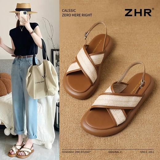 ZHR则则舒适优雅凉鞋2025新款夏季仙女休闲百搭软底气质透气凉鞋 商品图1