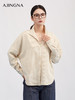 【商场同款】阿菁娜春季新款设计感条纹衫半开襟可翻可立实用与元气感兼具A31C109035 商品缩略图0
