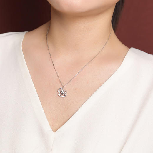 【马上喜乐】S925纯银莫桑钻生肖马小马套链【CW-XL00933】 商品图3