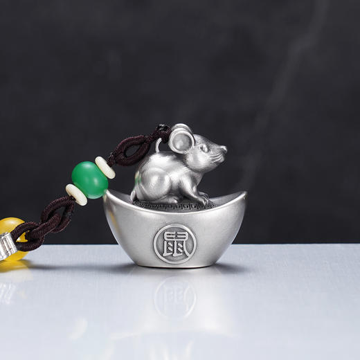 子佩集【祥瑞福辏】S999银钥匙扣【BX0280959】十二生肖元宝原创作品招财进宝可转动2509 商品图9