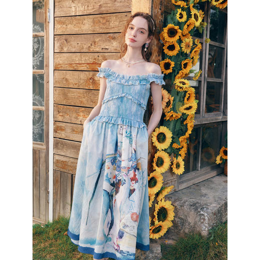 两三事 夏日冰果 2026春季新款复古荷叶边拼接两穿吊带裙连衣裙 商品图1