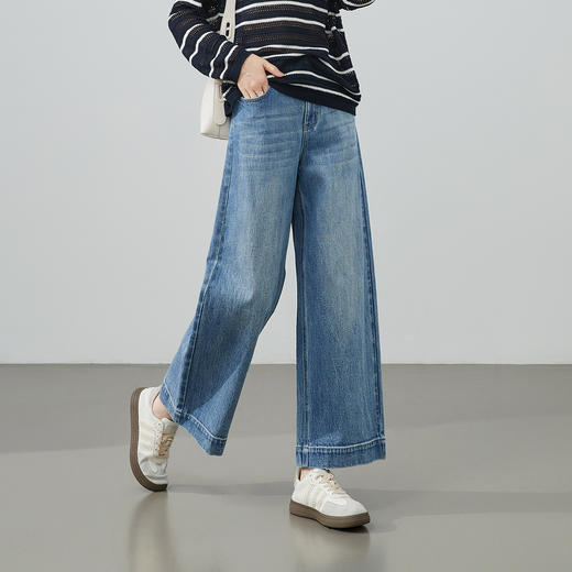【春新品！九分阔腿裤】逸阳春季新款九分宽松显瘦小个子牛仔裤9160V 商品图2