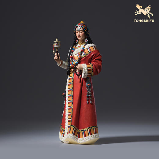 铜师傅《藏族姑娘》民族风少女限量铜摆件 客厅家居装饰工艺品 商品图2