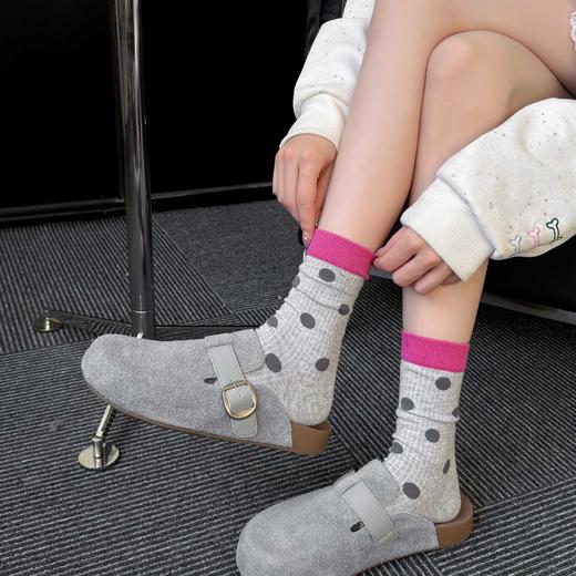 春款袜子大合集！任选4双包邮～棉感中筒袜韩系ins同款条纹纯色波点甜美Lolita堆堆袜女袜蕾丝大花边袜女 商品图4