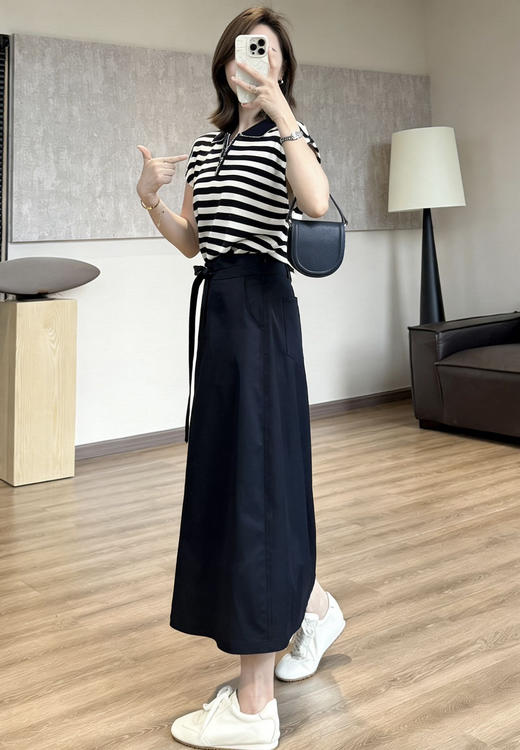 醋酸+莱赛尔+桑蚕丝春夏超轻量直筒小A半裙 商品图7