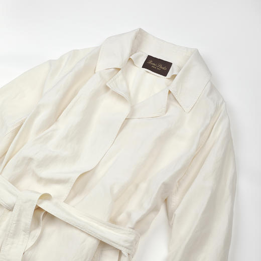 ROMI STUDIO桑蚕丝亚麻轻量感无扣收腰风衣RWCSWG7498 商品图3