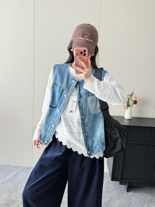 复古水洗牛仔马甲｜解锁早春叠穿的松弛高级感 商品图4