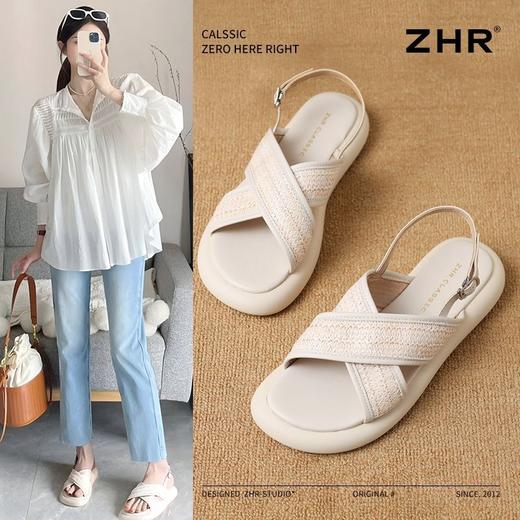 ZHR则则舒适优雅凉鞋2025新款夏季仙女休闲百搭软底气质透气凉鞋 商品图0