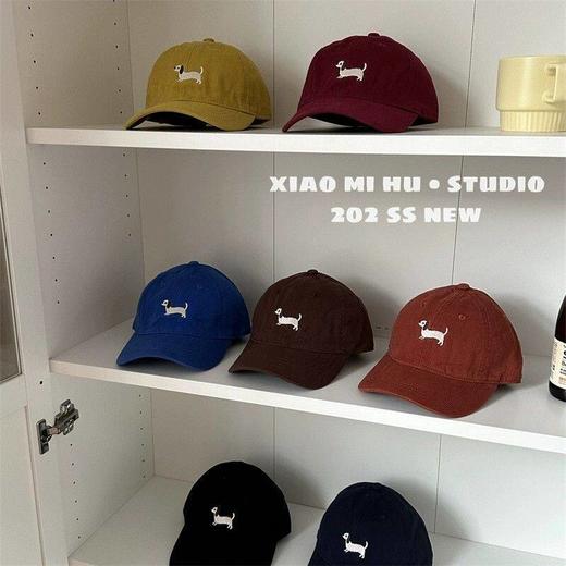 新款宝宝腊肠狗刺绣棒球帽男女儿童ins韩系百搭宽帽檐鸭舌帽子潮 商品图2