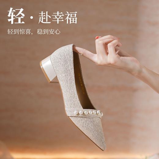 ZHR则则高跟鞋女2025秋季新款法式尖头粗跟一脚蹬单鞋女浅口女鞋 商品图6