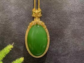 【御珠宫坊·传藏系列】金镶碧玉吊坠