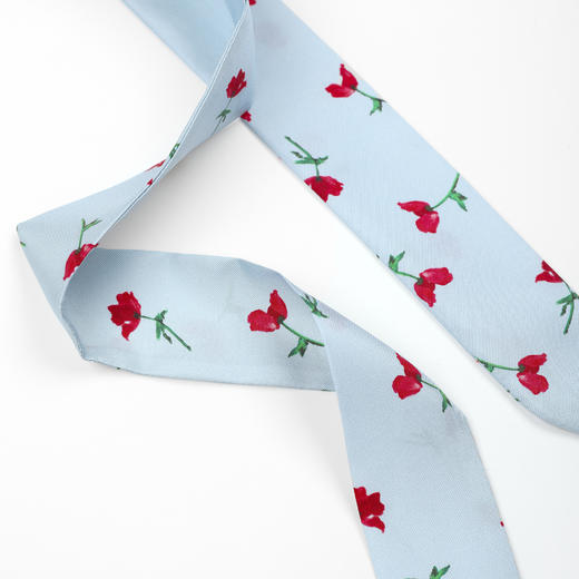 ROMI STUDIO100%桑蚕丝斜纹绸双面印花细窄丝巾领巾RWCRPY7572 商品图3