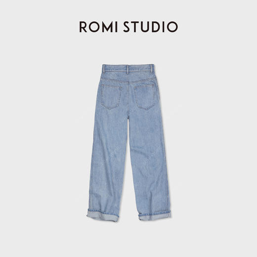 ROMI STUDIO“四季牛仔”全棉复古水洗高腰阔腿牛仔长裤RWDSXT1636 商品图1