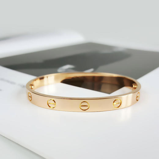 【95新】Cartier卡地亚LOVE系列B603551718K黄金宽版无钻LOVE三代手镯17号中性款120326TJ18 商品图4