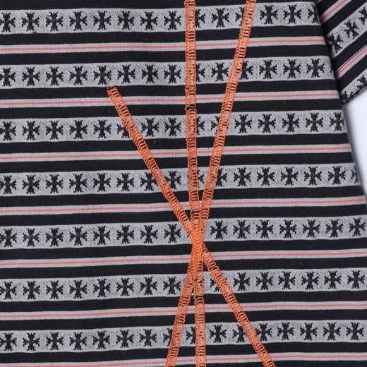 SDSA男装2026新款高贵轻奢潮牌十字条纹圆领短袖T恤明线设计百搭 商品图2