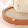 【桃花缘】S925纯银镀金桃花吊坠项链套链【CW-XL00579】 商品缩略图1