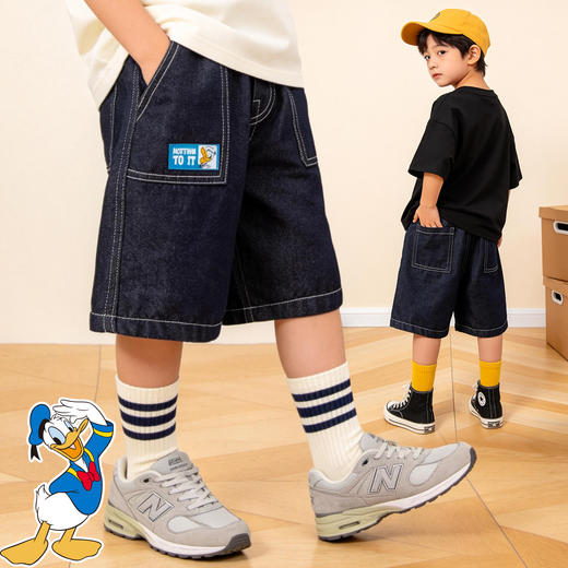 迪士尼米奇夏季男童轻薄深牛仔蓝牛仔七分裤ZD2FK006 商品图3