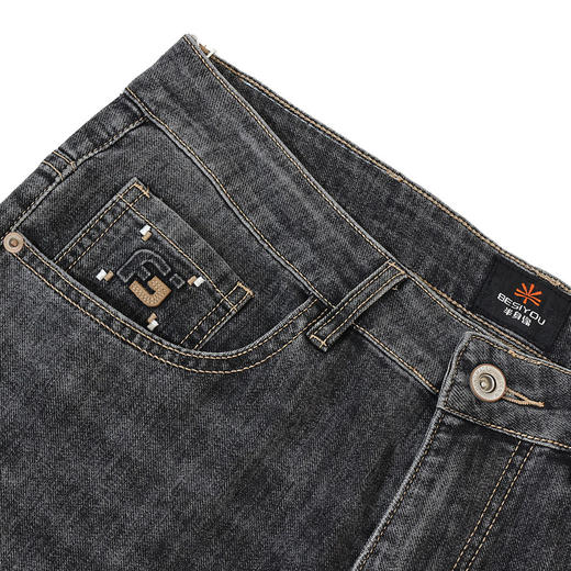 半身缘男裤 春季透气经典舒适柔软合体版牛仔裤261201U10130260 商品图2