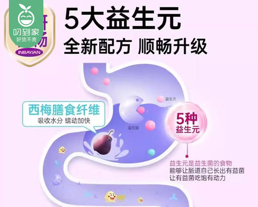 英贝健益生元西梅纤维果饮（100ml*5袋/份 大餐救星）生产日期: 1月 商品图2