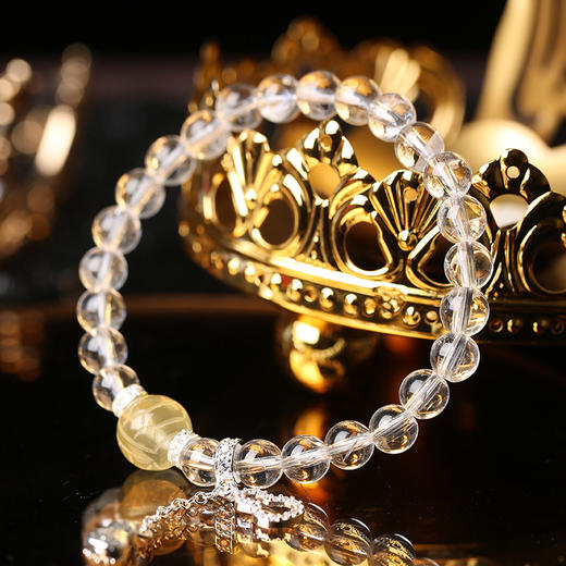 【祈愿吉品】「金柠净葫」柠檬晶白水晶手链 商品图1