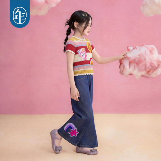 小马宝莉联名年衣童装针织T恤夏季新款女童卡通可爱公主短袖上衣 商品图4
