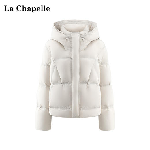 天猫同步【90白鸭绒！】拉夏贝尔/La Chapelle连帽调节绳按扣拉链羽绒服女蓬松保暖加厚外套冬季新款 商品图2