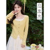 鹿向南「岛屿诗集」淡黄色长袖T恤女春季新款法式显瘦假两件上衣 商品缩略图0