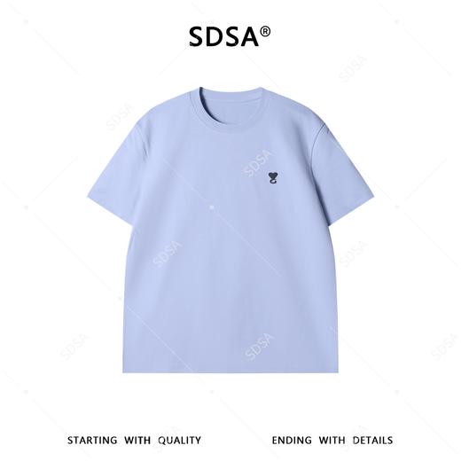 9251SDSA男装2026新款高贵轻奢韩系撞色爱心刺绣圆领短袖T恤百搭时尚 商品图3