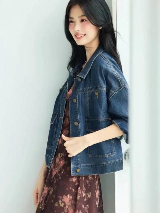 【复古水洗全棉工装阔形牛仔外套】重工磨砂水洗工艺很有复古感，做旧五金纽扣配明线拼接，质感高级WD 商品图1