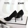 ZHR则则羊京绒高跟鞋细跟气质黑色工作鞋女2025新款单鞋超软女鞋 商品缩略图5