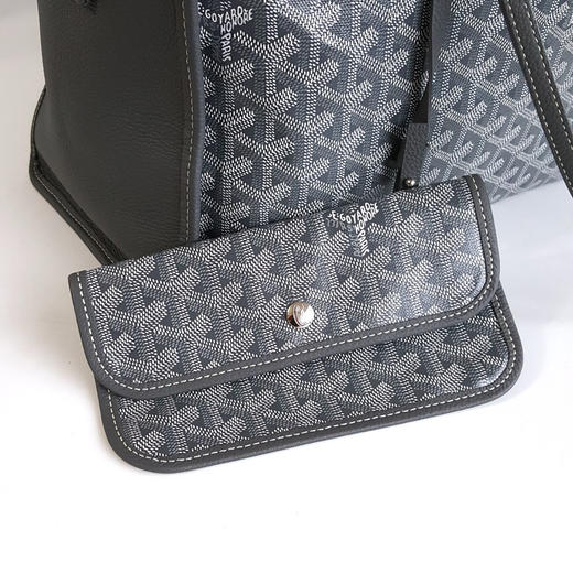【98新】GOYARD戈雅灰色老花Hardy tote托特包购物袋手提单肩包中性款140326NJS19 商品图8