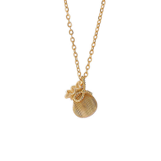 【代代有福】S925纯银镀金福袋钱袋套链【CW-XL00502】 商品图4