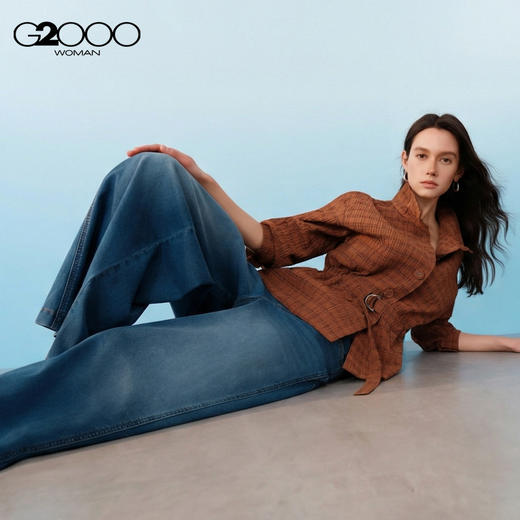 G2000女装SS26商场新款【舒适棉弹/阔腿裤】时尚百搭牛仔裤61263177 商品图3