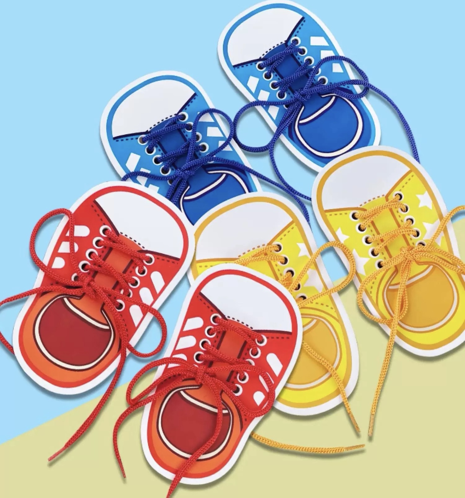 儿童系鞋带教具（3双球鞋+6根鞋带）